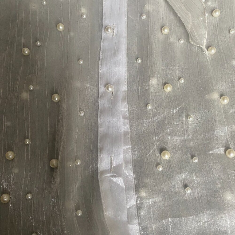 CHANEL BOUTIQUE PEARL TIE NECK BLOUSE - Picture 4 of 6